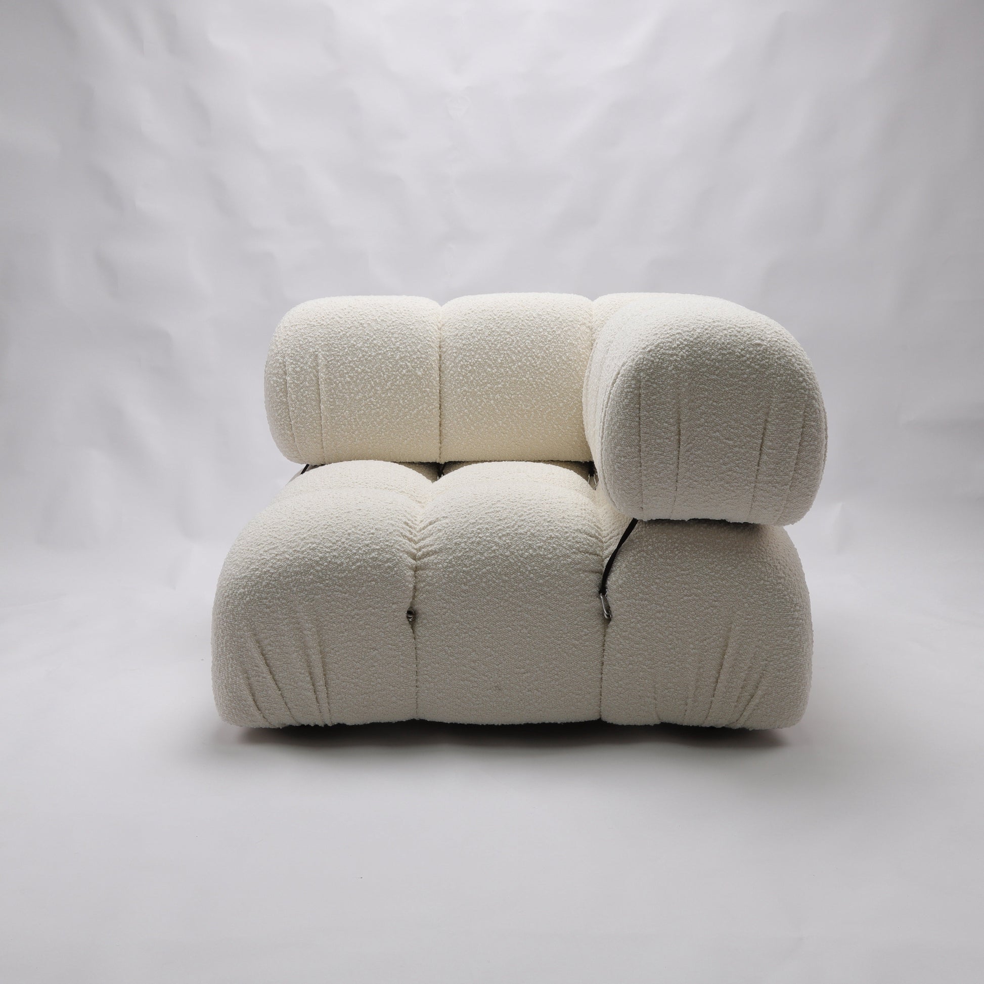 Gioia 1-Seater Chair - Corner - Cream/White Boucle - GFURN