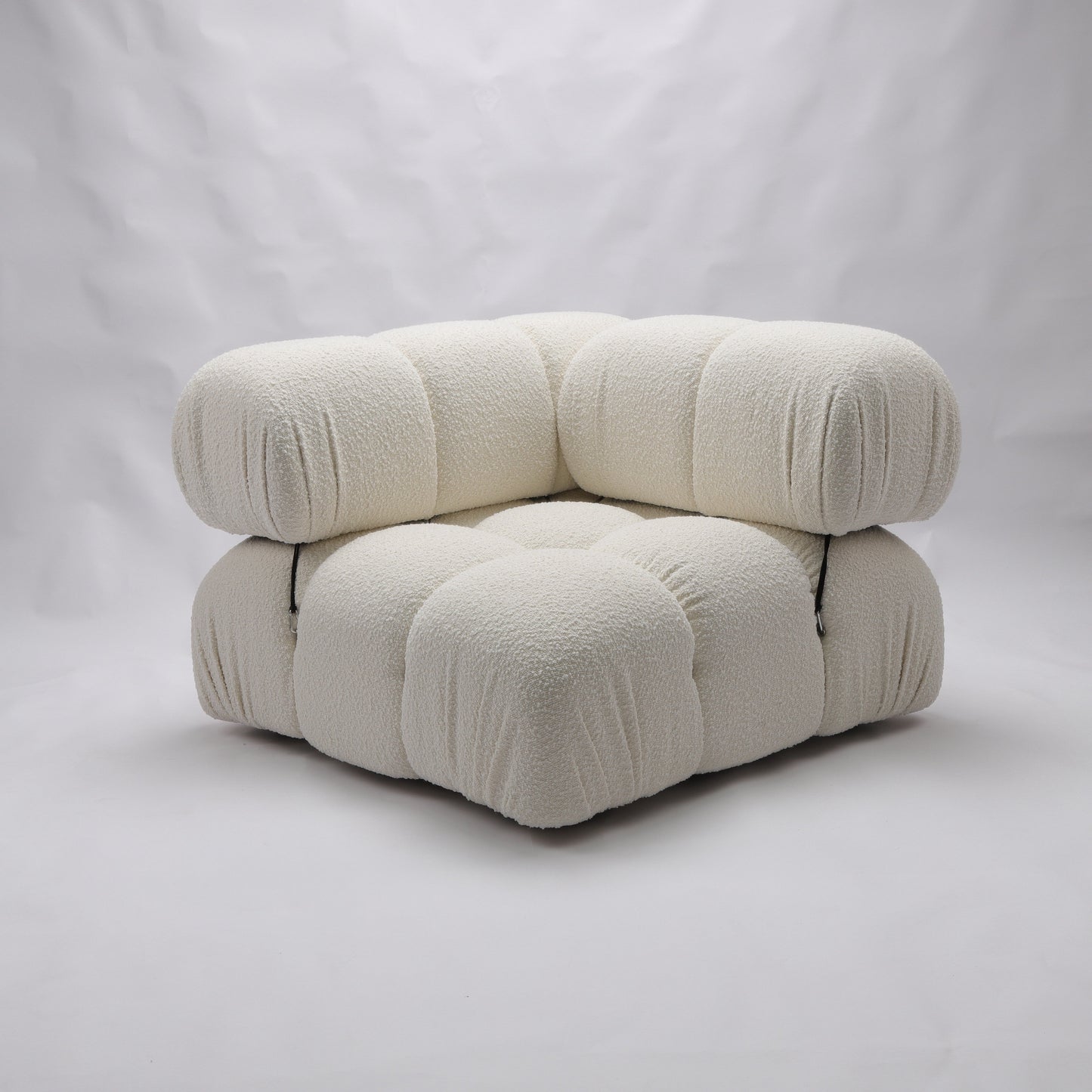 Gioia 1-Seater Chair - Corner - Cream/White Boucle - GFURN