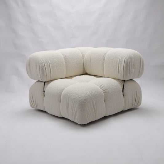 Gioia 1-Seater Chair - Corner - Cream/White Boucle - GFURN