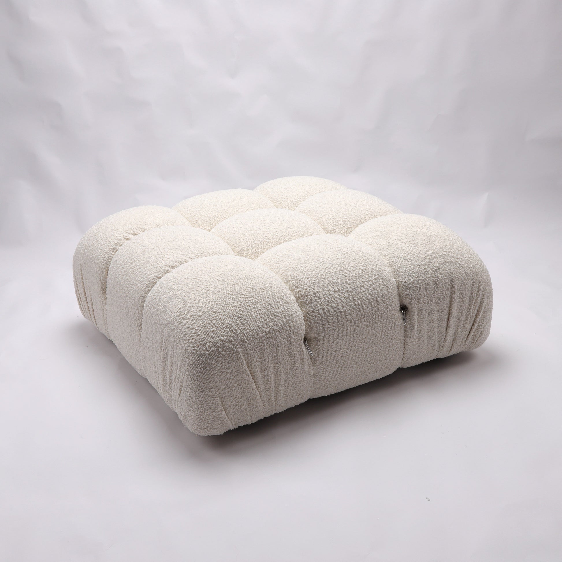 Gioia Ottoman - Cream/White Boucle - GFURN