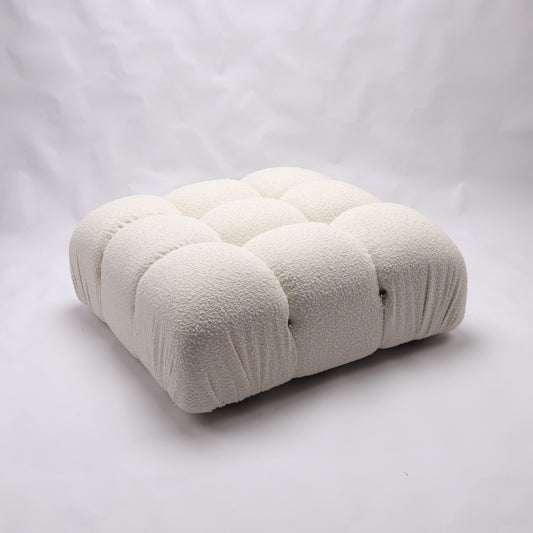 Gioia Ottoman - Cream/White Boucle - GFURN