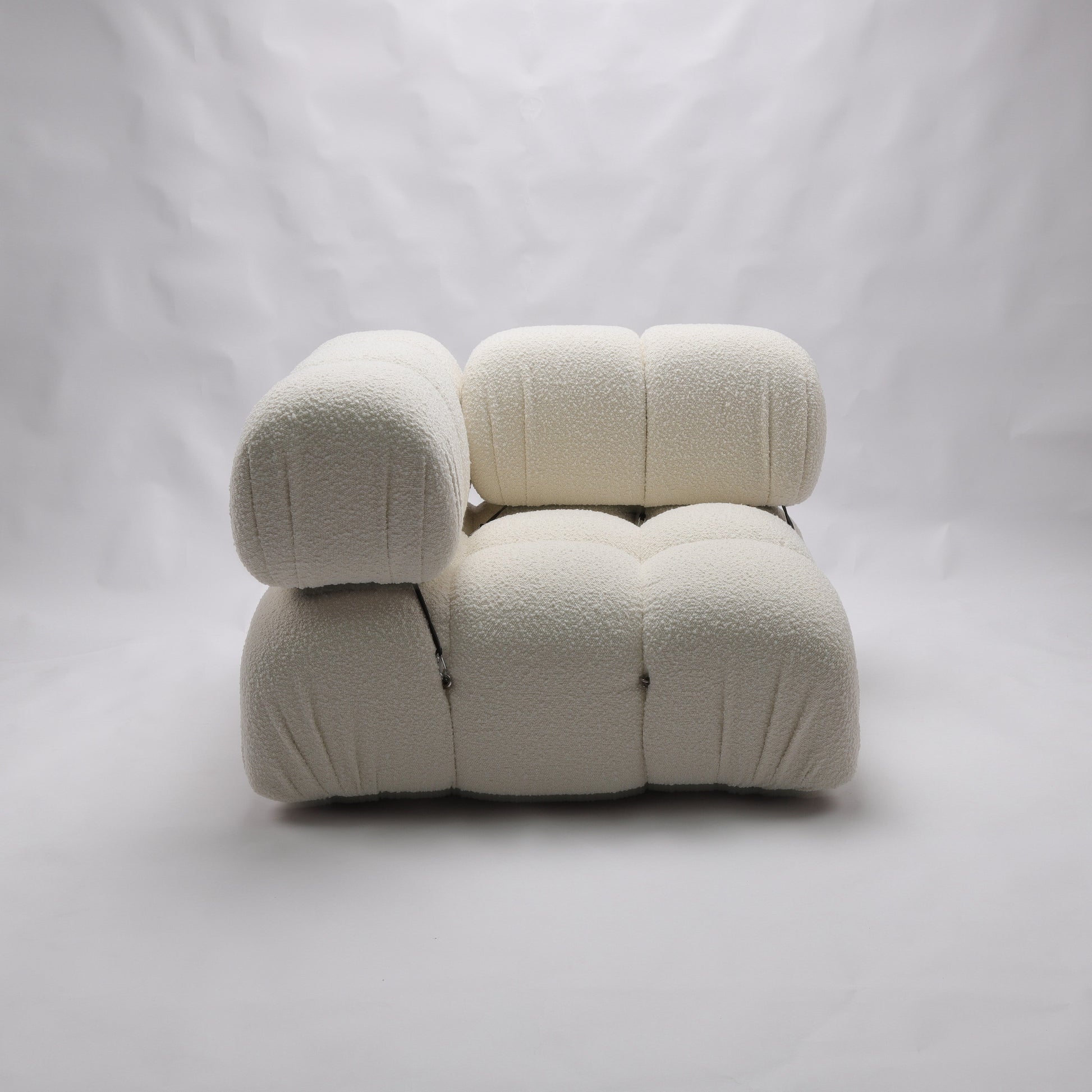 Gioia 1-Seater Chair - Corner - Cream/White Boucle - GFURN