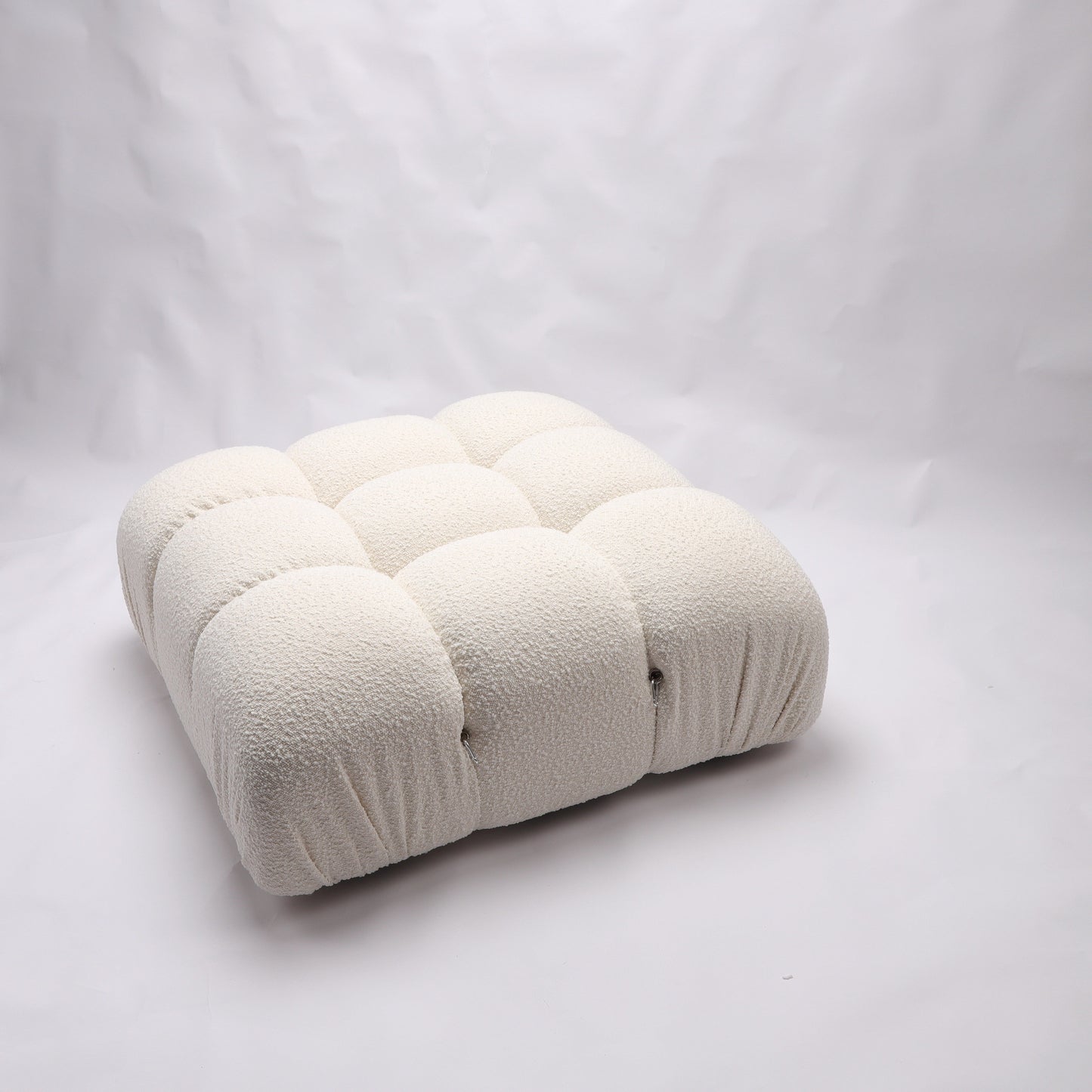 Gioia Ottoman - Cream/White Boucle - GFURN