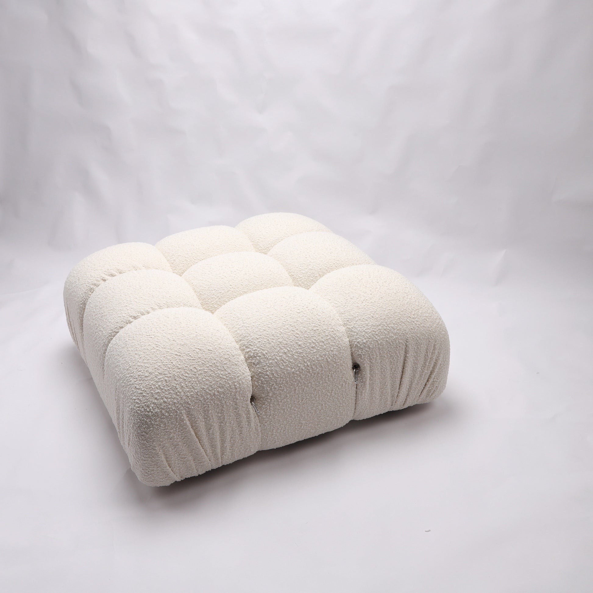 Gioia Ottoman - Cream/White Boucle - GFURN