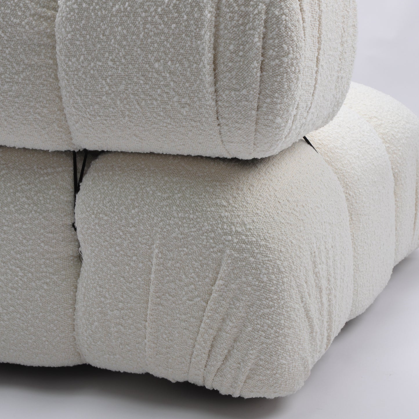 Gioia 1-Seater Chair - Corner - Cream/White Boucle - GFURN