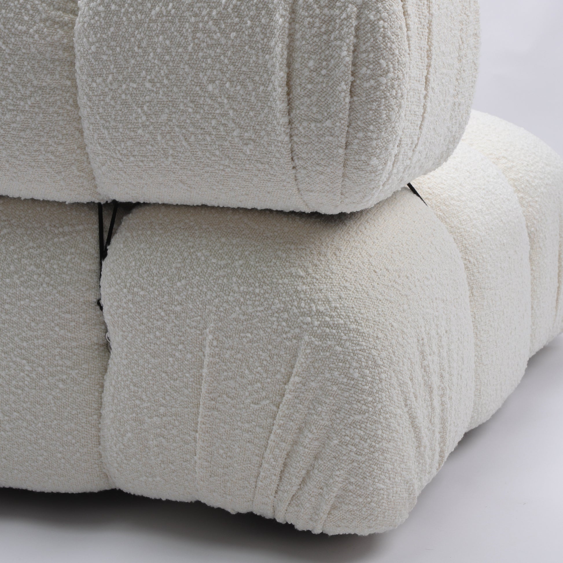 Gioia 1-Seater Chair - Corner - Cream/White Boucle - GFURN