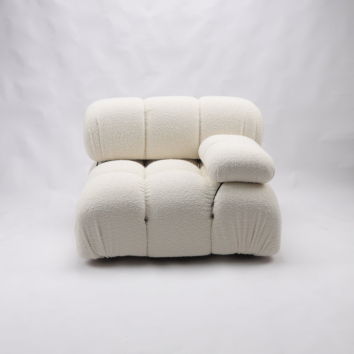 Gioia 1-Seater Chair - Left Armrest - Cream/White Boucle - GFURN