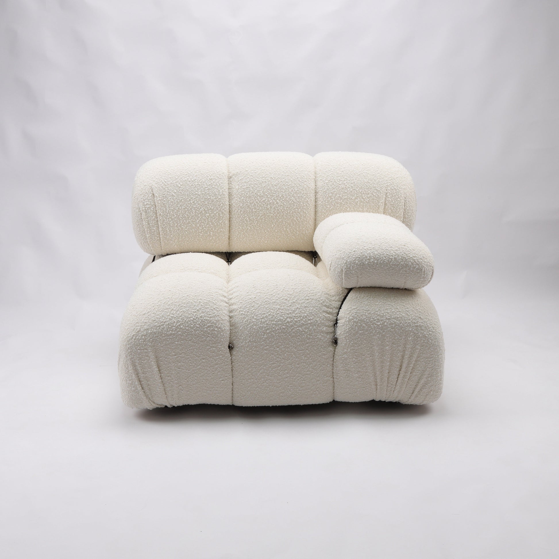 Gioia 1-Seater Chair - Left Armrest - Cream/White Boucle - GFURN