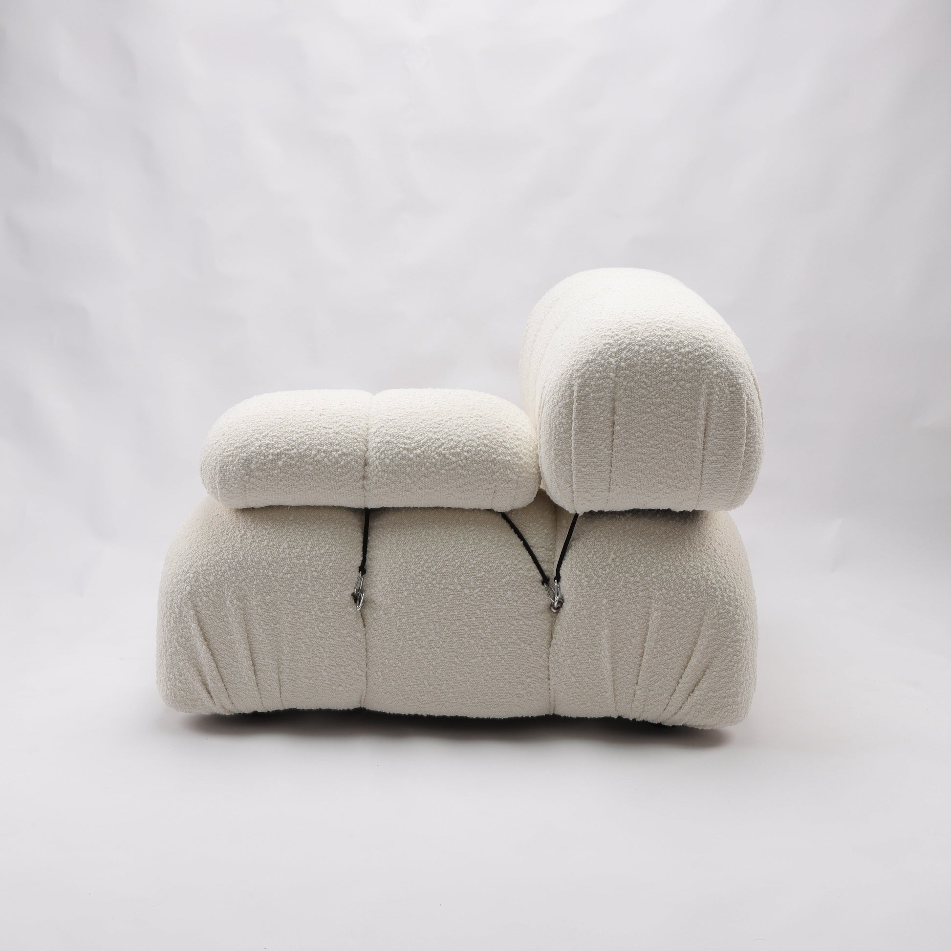 Gioia 1-Seater Chair - Left Armrest - Cream/White Boucle - GFURN