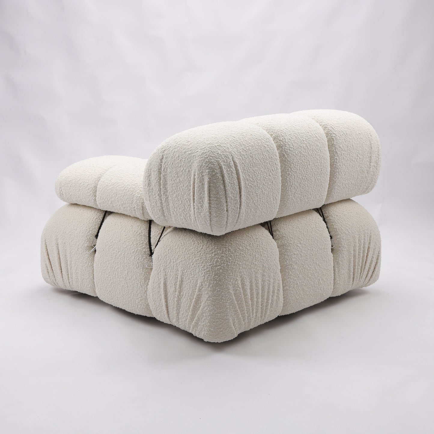 Gioia 1-Seater Chair - Left Armrest - Cream/White Boucle - GFURN