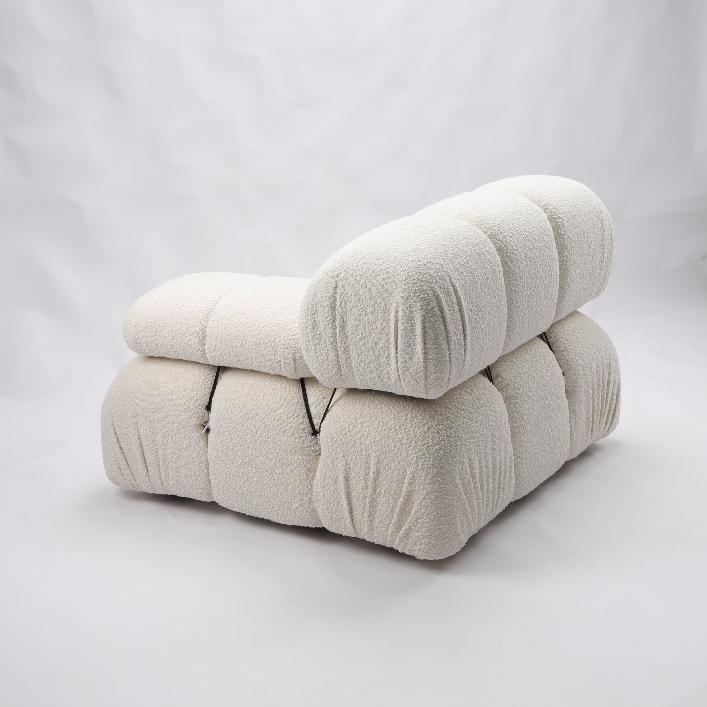 Gioia 1-Seater Chair - Left Armrest - Cream/White Boucle - GFURN