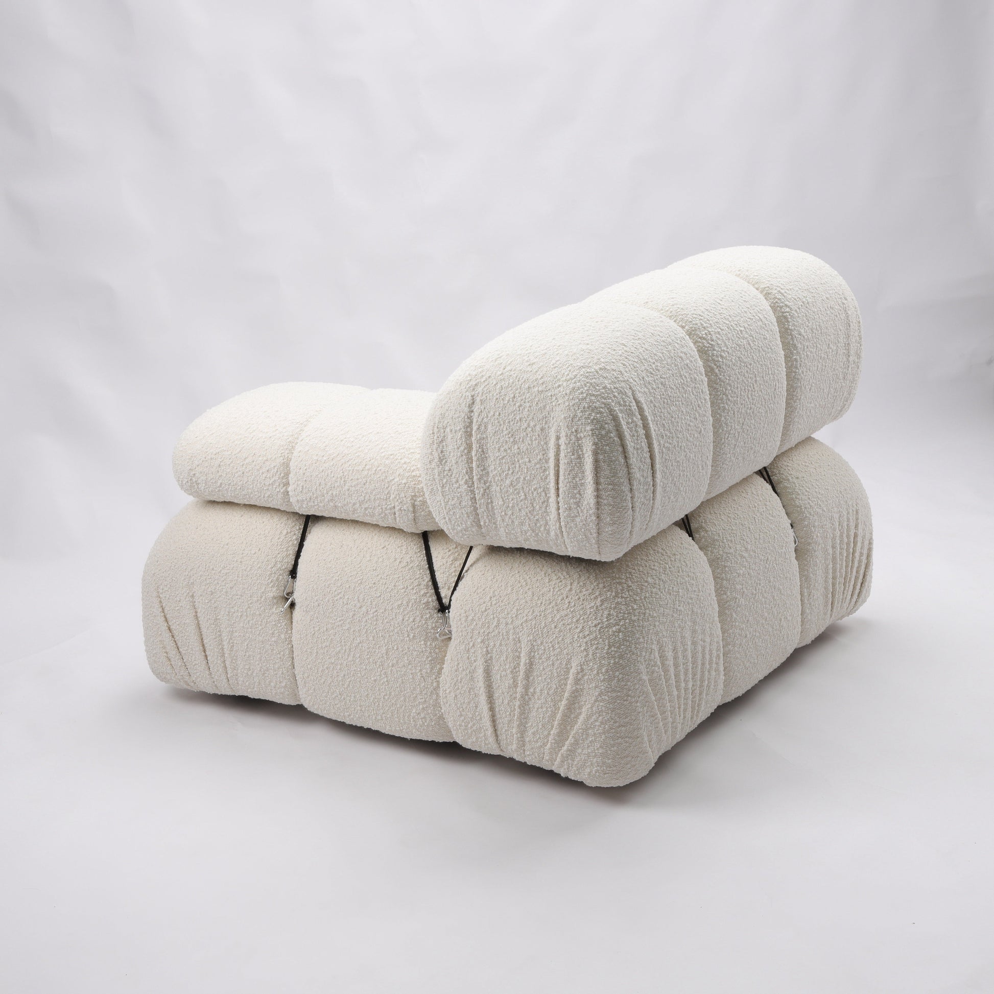 Gioia 1-Seater Chair - Left Armrest - Cream/White Boucle - GFURN