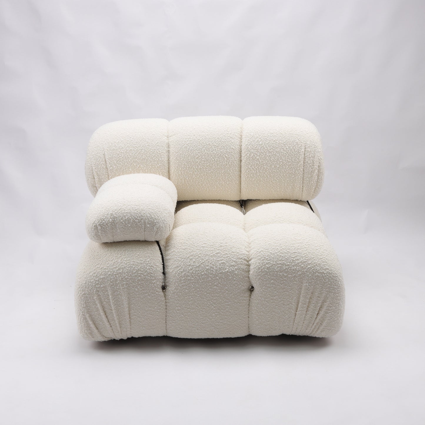 Gioia 1-Seater Chair - Right Armrest - Cream/White Boucle - GFURN