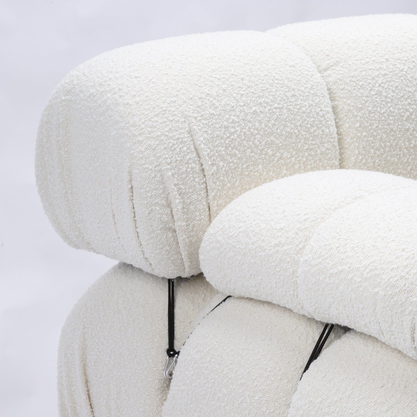 Gioia 1-Seater Chair - Right Armrest - Cream/White Boucle - GFURN
