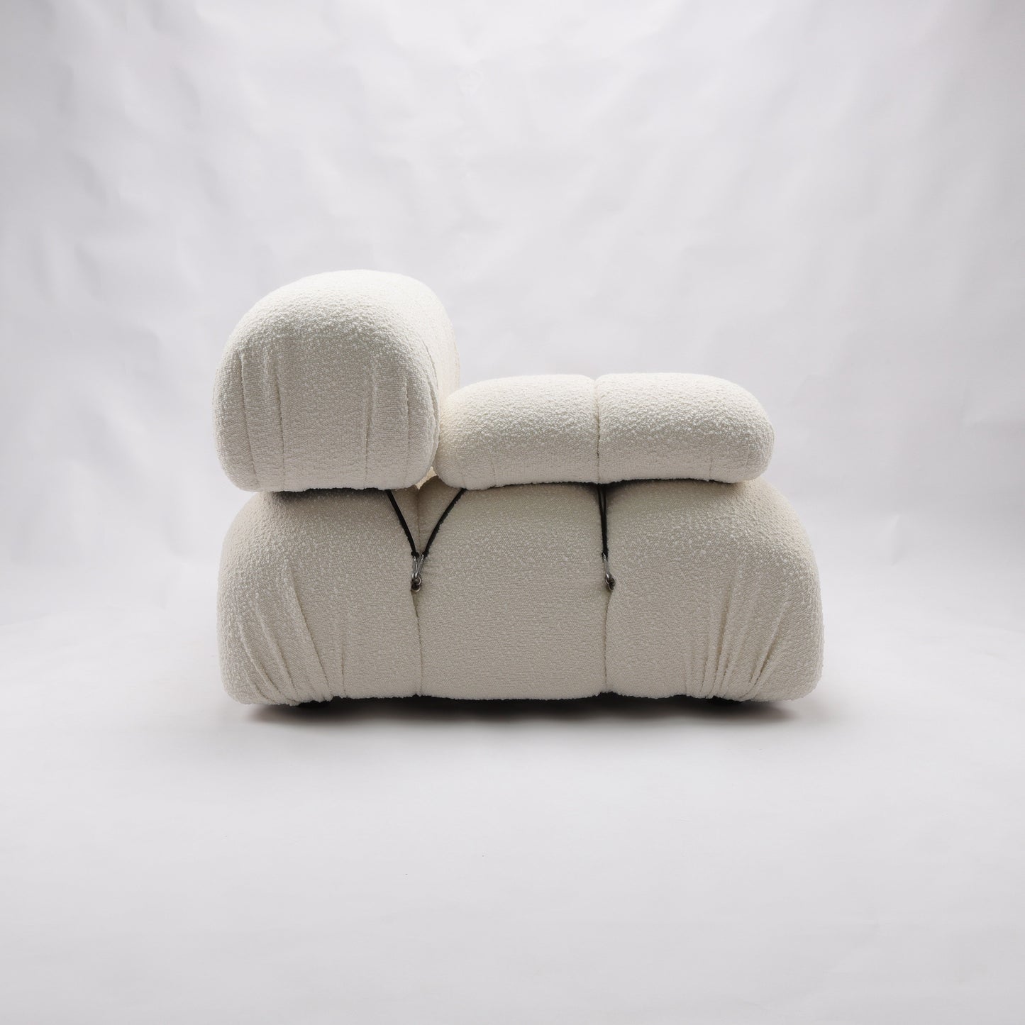 Gioia 1-Seater Chair - Right Armrest - Cream/White Boucle - GFURN